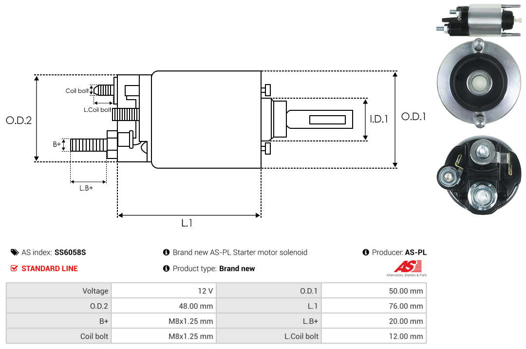 Magnetschalter, Starter - SS6058S AS-PL