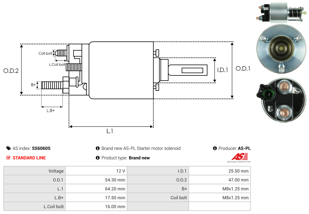 Elettromagnete, Motore d'avviamento - SS6060S AS-PL
