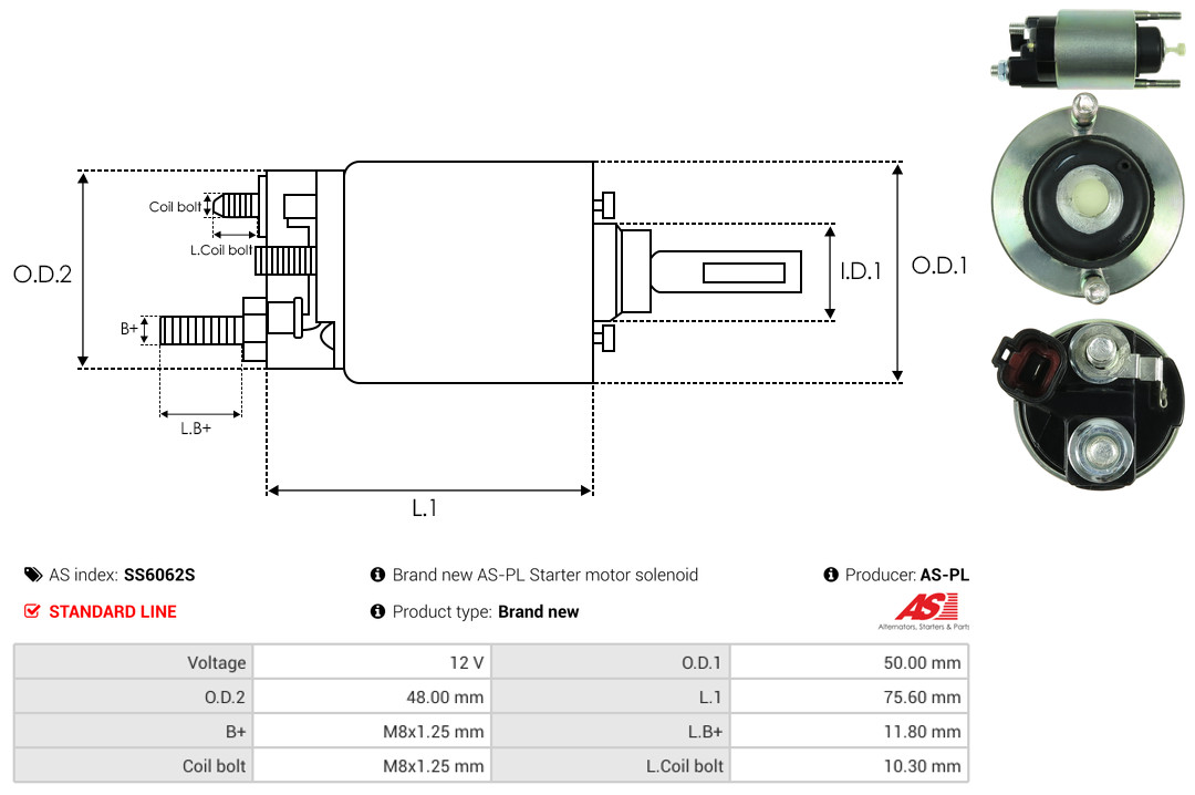 Elettromagnete, Motore d'avviamento - SS6062S AS-PL