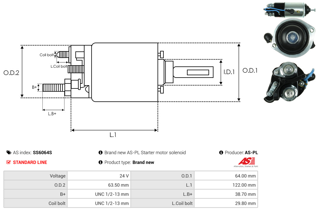 Elettromagnete, Motore d'avviamento - SS6064S AS-PL