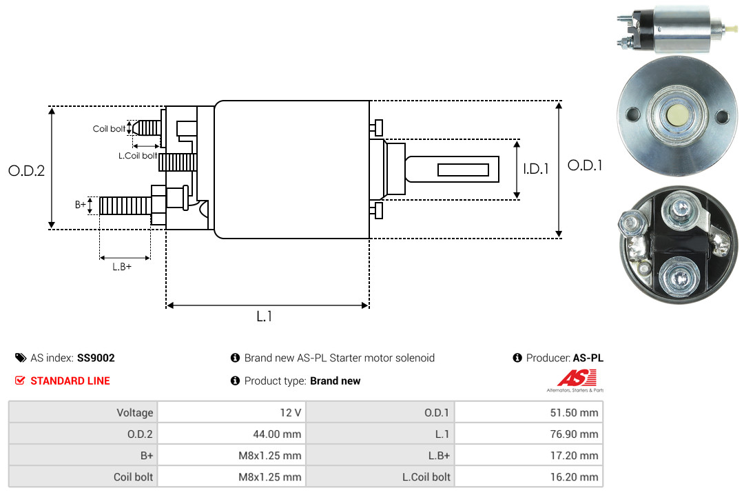 Elettromagnete, Motore d'avviamento - SS9002 AS-PL