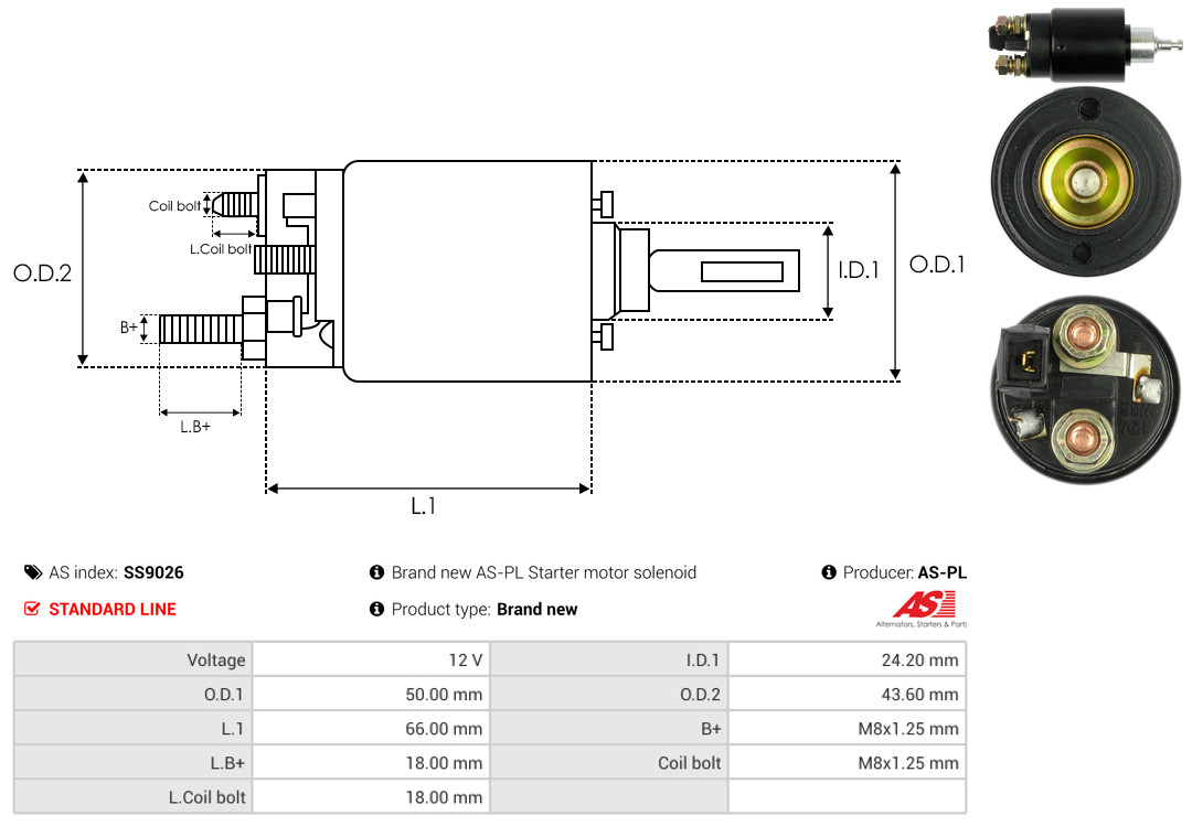 Elettromagnete, Motore d'avviamento - SS9026 AS-PL