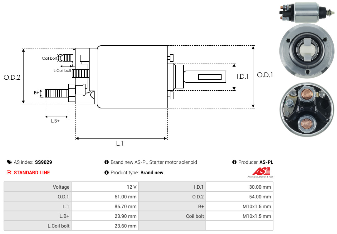 Elettromagnete, Motore d'avviamento - SS9029 AS-PL