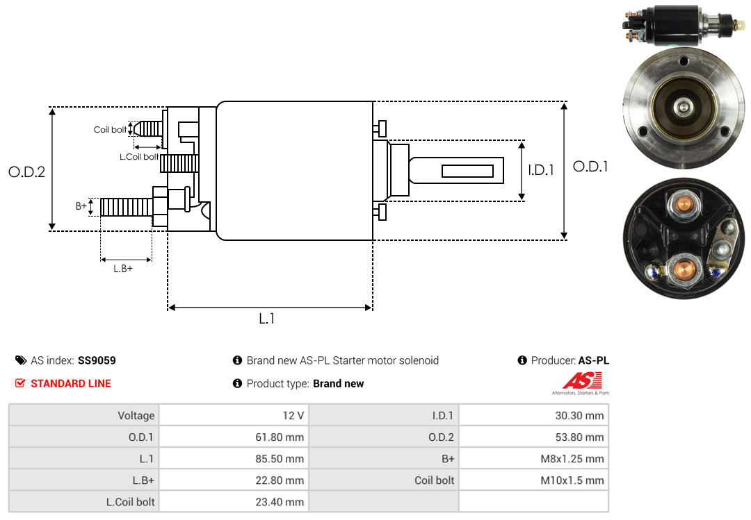Elettromagnete, Motore d'avviamento - SS9059 AS-PL