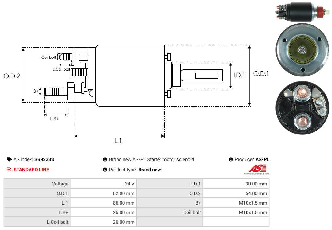 Elettromagnete, Motore d'avviamento - SS9233S AS-PL
