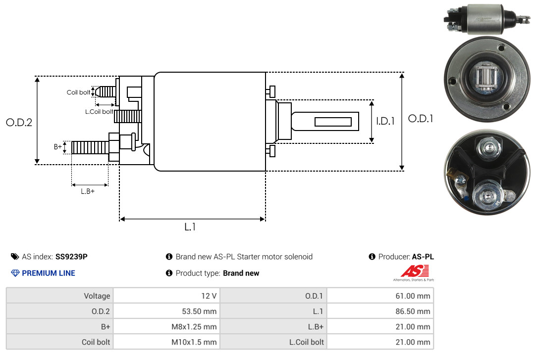 solenoidinis jungiklis, starteris - SS9239P AS-PL