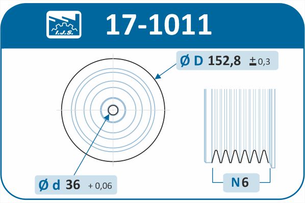 Ременный шкив, коленчатый вал - 17-1011 IJS GROUP