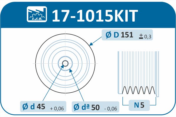 Belt Pulley Set, crankshaft - 17-1015KIT IJS GROUP