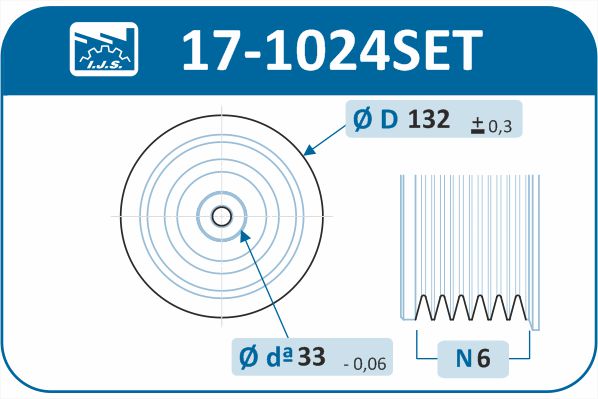 Комплект ременных шкивов, коленчатый вал - 17-1024SET IJS GROUP