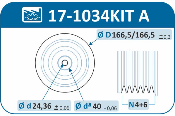 Belt Pulley Set, crankshaft - 17-1034KIT A IJS GROUP