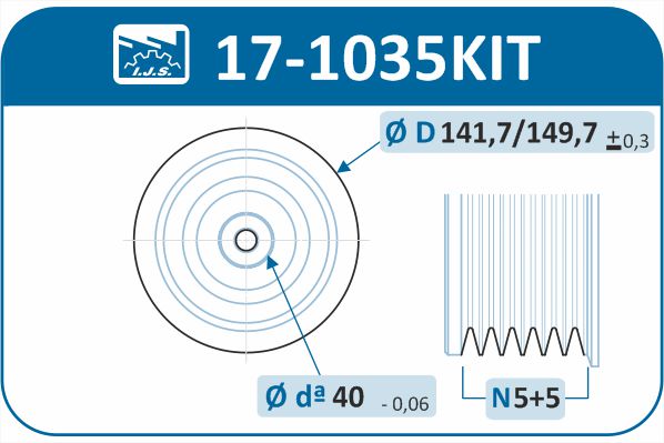 Belt Pulley Set, crankshaft - 17-1035KIT IJS GROUP