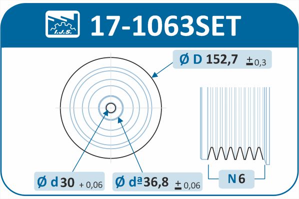 Комплект ременных шкивов, коленчатый вал - 17-1063SET IJS GROUP