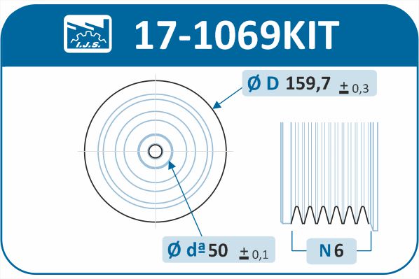 Комплект ременных шкивов, коленчатый вал - 17-1069KIT IJS GROUP