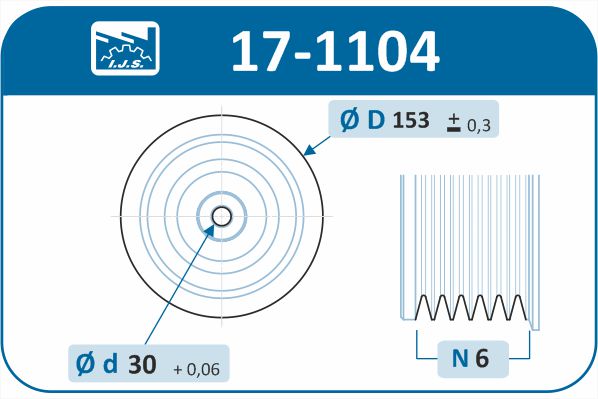Ременный шкив, коленчатый вал - 17-1104 IJS GROUP