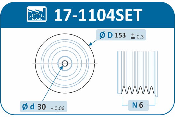 Комплект ременных шкивов, коленчатый вал - 17-1104SET IJS GROUP