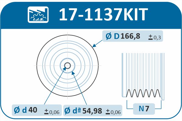 Belt Pulley Set, crankshaft - 17-1137KIT IJS GROUP