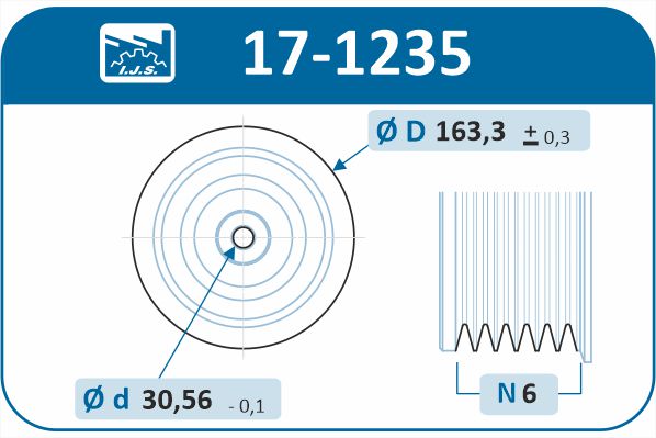 Belt Pulley, crankshaft - 17-1235 IJS GROUP
