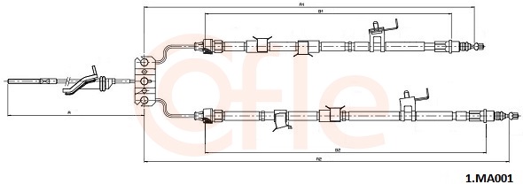 Cable, parking brake - 1.MA001 COFLE