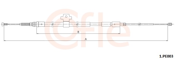 Cable, parking brake - 1.PE003 COFLE
