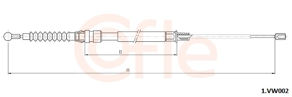 Cable, parking brake - 1.VK002 COFLE