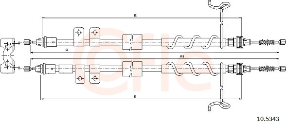 Cable, parking brake - 10.5343 COFLE
