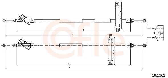 Cable, parking brake - 10.5361 COFLE