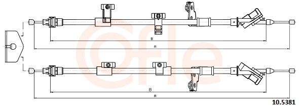 Cable, parking brake - 10.5381 COFLE