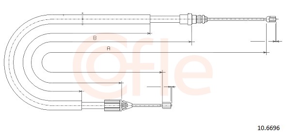 Cable, parking brake - 10.6696 COFLE