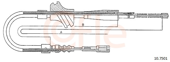 Cable, parking brake - 10.7501 COFLE