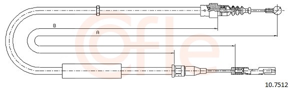 Cable, parking brake - 10.7512 COFLE