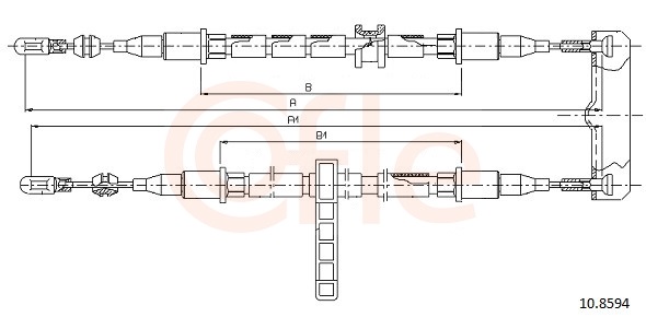 Cable, parking brake - 10.8594 COFLE