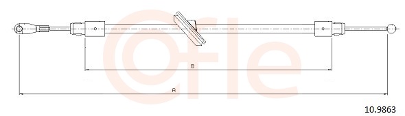 Cable, parking brake - 10.9863 COFLE
