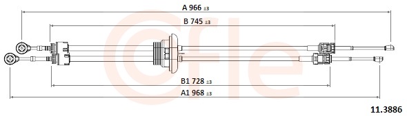 Cable, manual transmission - 11.3886 COFLE