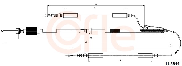 Cable, parking brake - 11.5844 COFLE