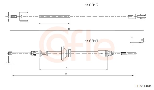 Cable, parking brake - 11.6813KB COFLE