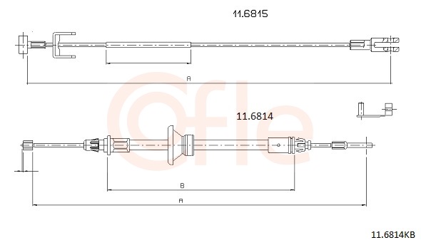 Cable, parking brake - 11.6814KB COFLE