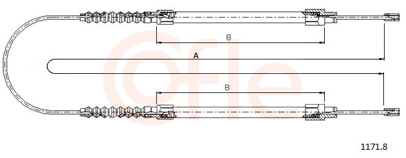 Cable, parking brake - 1171.8 COFLE