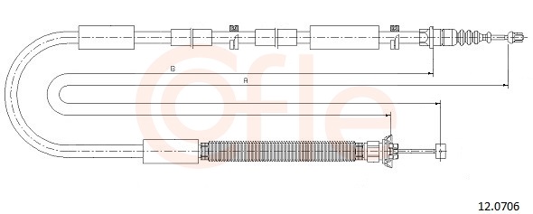 Cable, parking brake - 12.0706 COFLE