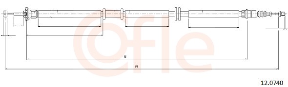 Cable, parking brake - 12.0740 COFLE