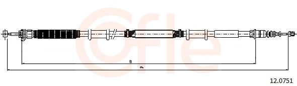 Cable, parking brake - 12.0751 COFLE