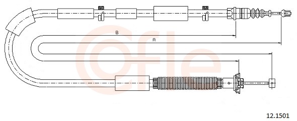 Cable, parking brake - 12.1501 COFLE