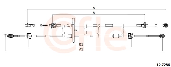 Cable, manual transmission - 12.7286 COFLE