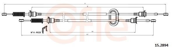 Cable, manual transmission - 15.2894 COFLE