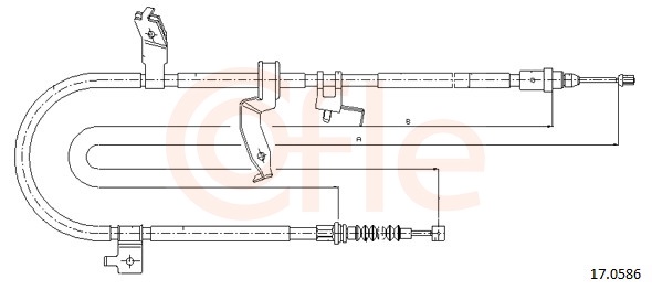Cable, parking brake - 17.0586 COFLE