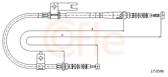 Cable, parking brake - 17.0596 COFLE