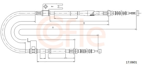 Cable, parking brake - 17.0601 COFLE