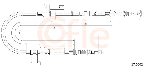 Cable, parking brake - 17.0602 COFLE