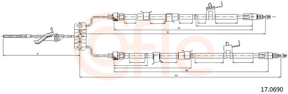 Cable, parking brake - 17.0690 COFLE