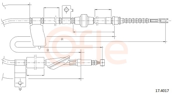Cable, parking brake - 17.4017 COFLE