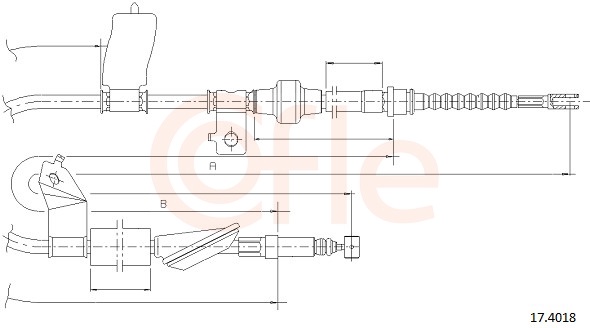 Cable, parking brake - 17.4018 COFLE
